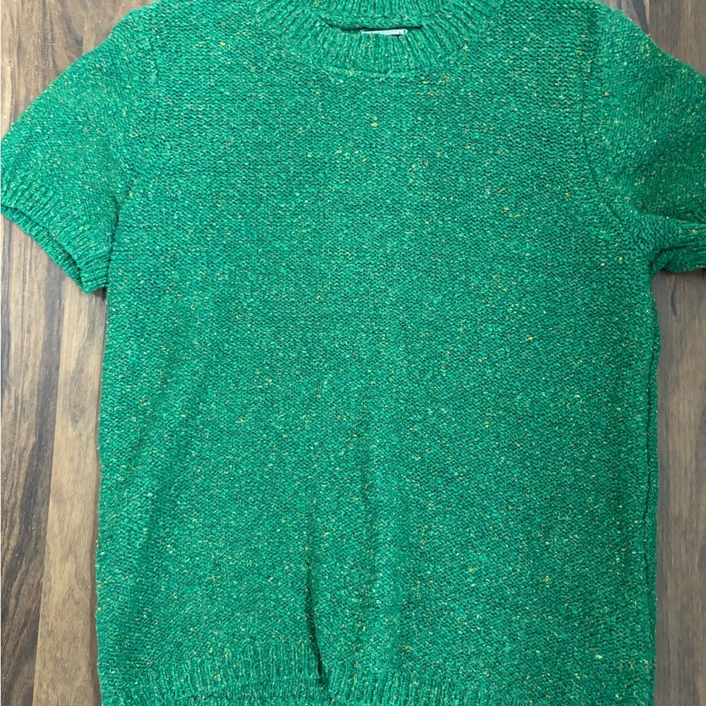 Elie Tahari Vibrant Green Textured Blouse